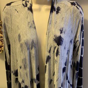 Gray/Blue Open Front Long Sweater by Saint Tropez West